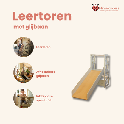 3-in-1 leertoren met glijbaan