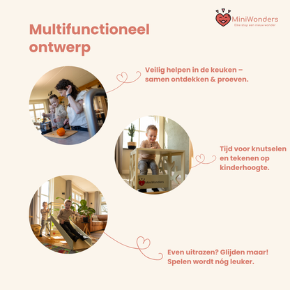 3-in-1 leertoren met glijbaan